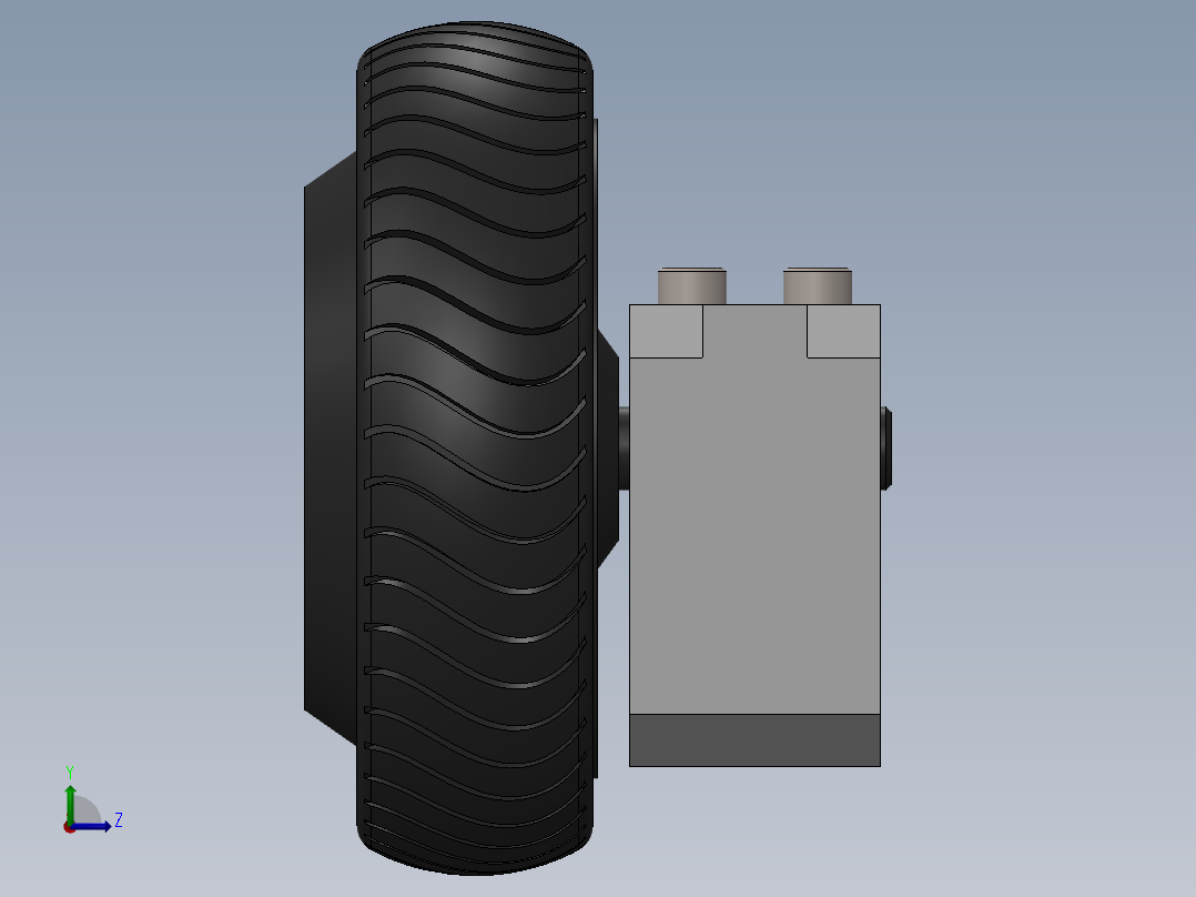 250W 24V 无刷轮毂电机带安装悬挂支架--SW左视图