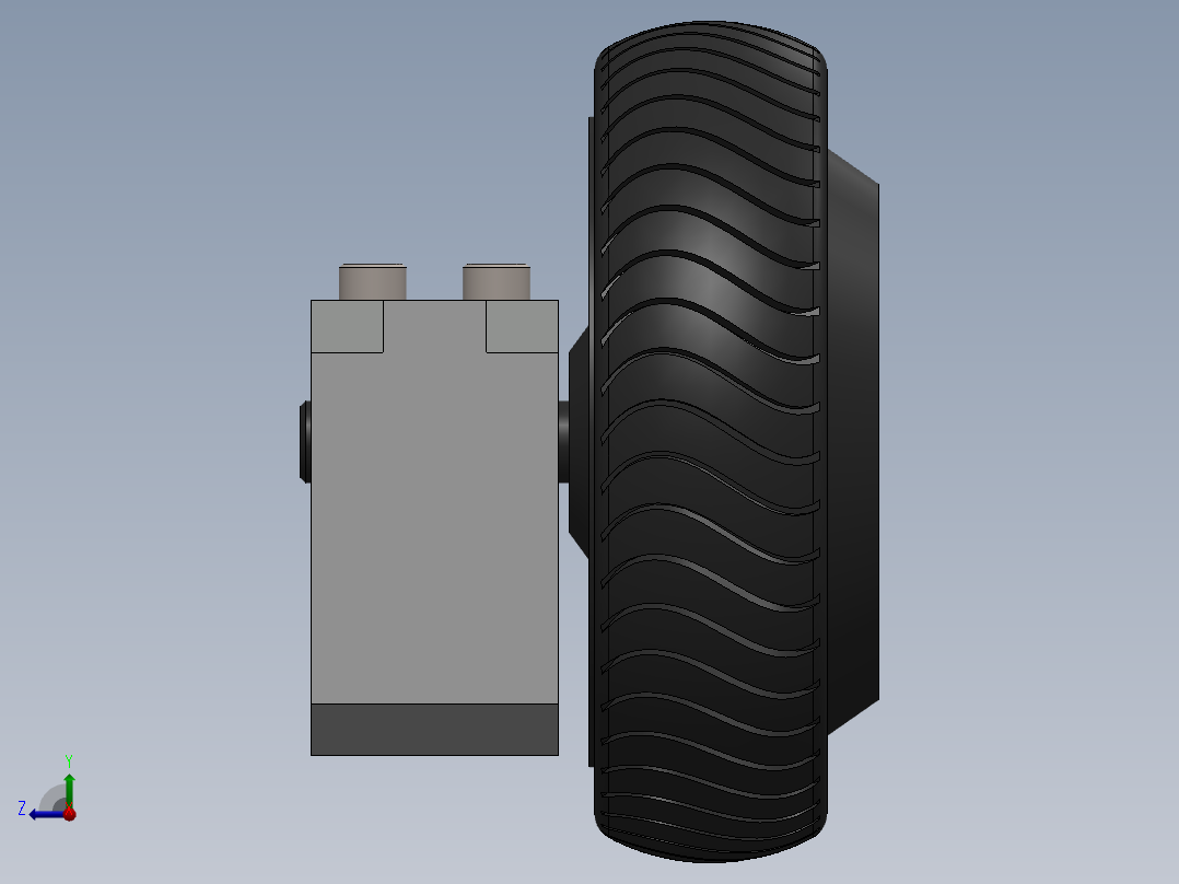 250W 24V 无刷轮毂电机带安装悬挂支架--SW右视图