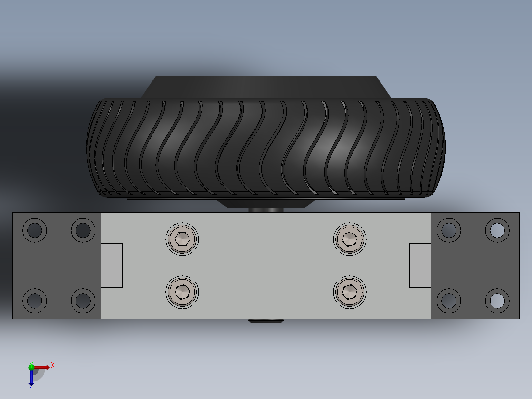 250W 24V 无刷轮毂电机带安装悬挂支架--SW俯视图