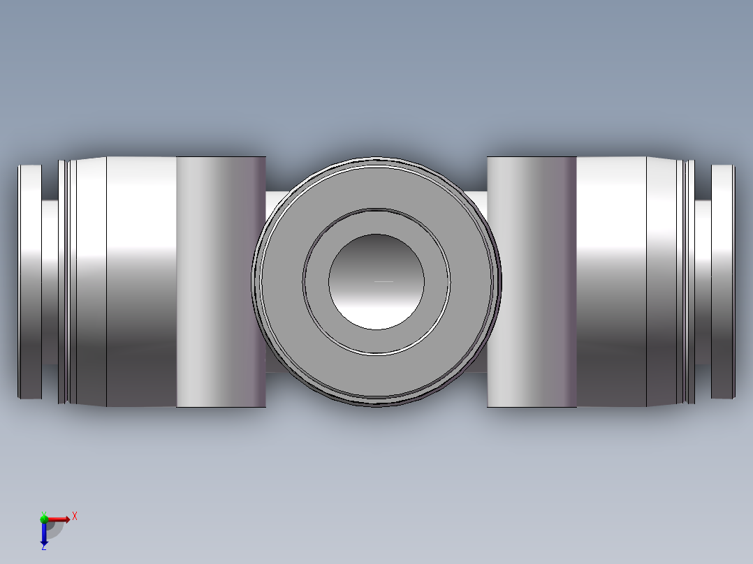 气动接头-T型三通APE12(12厘)俯视图