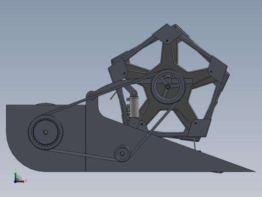 收割机割台装配SW三维图+CAD图纸前视缩略图