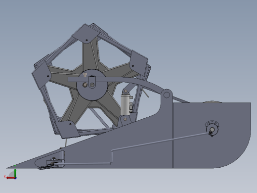 收割机割台装配SW三维图+CAD图纸后视缩略图