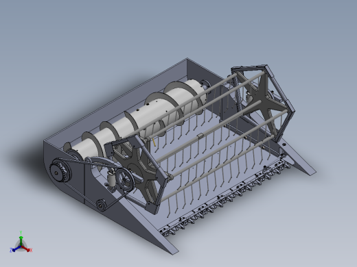 收割机割台装配SW三维图+CAD图纸正等轴测缩略图