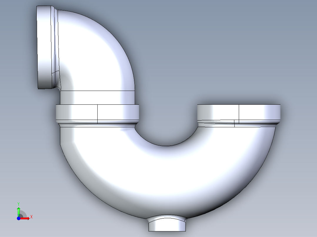 船舶管路系统S26_SeaDrainPLUS_TrapCleanout-SxS_37E171904_4in Sea Drain Plus - P-TrapCleanout-SxS前视图