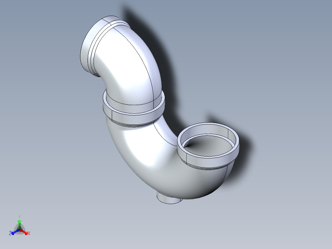 船舶管路系统S26_SeaDrainPLUS_TrapCleanout-SxS_37E171904_4in Sea Drain Plus - P-TrapCleanout-SxS正等轴测图