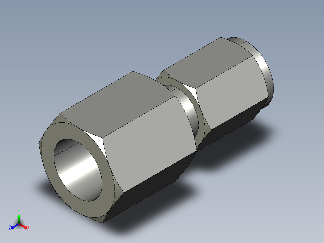 卡套式工业通用硬管接头4-4_gbu-s主视图