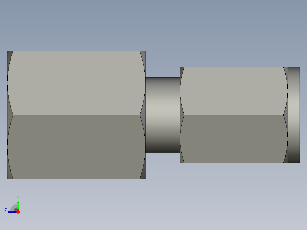 卡套式工业通用硬管接头4-4_gbu-s右视图