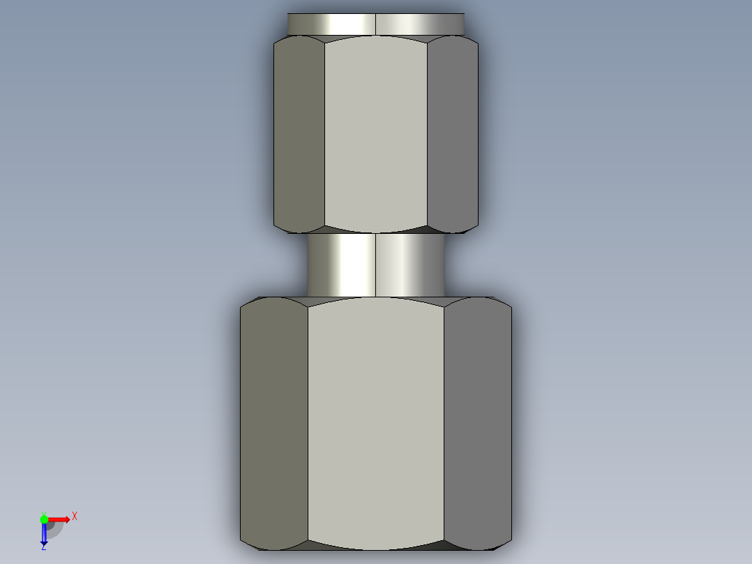 卡套式工业通用硬管接头4-4_gbu-s俯视图