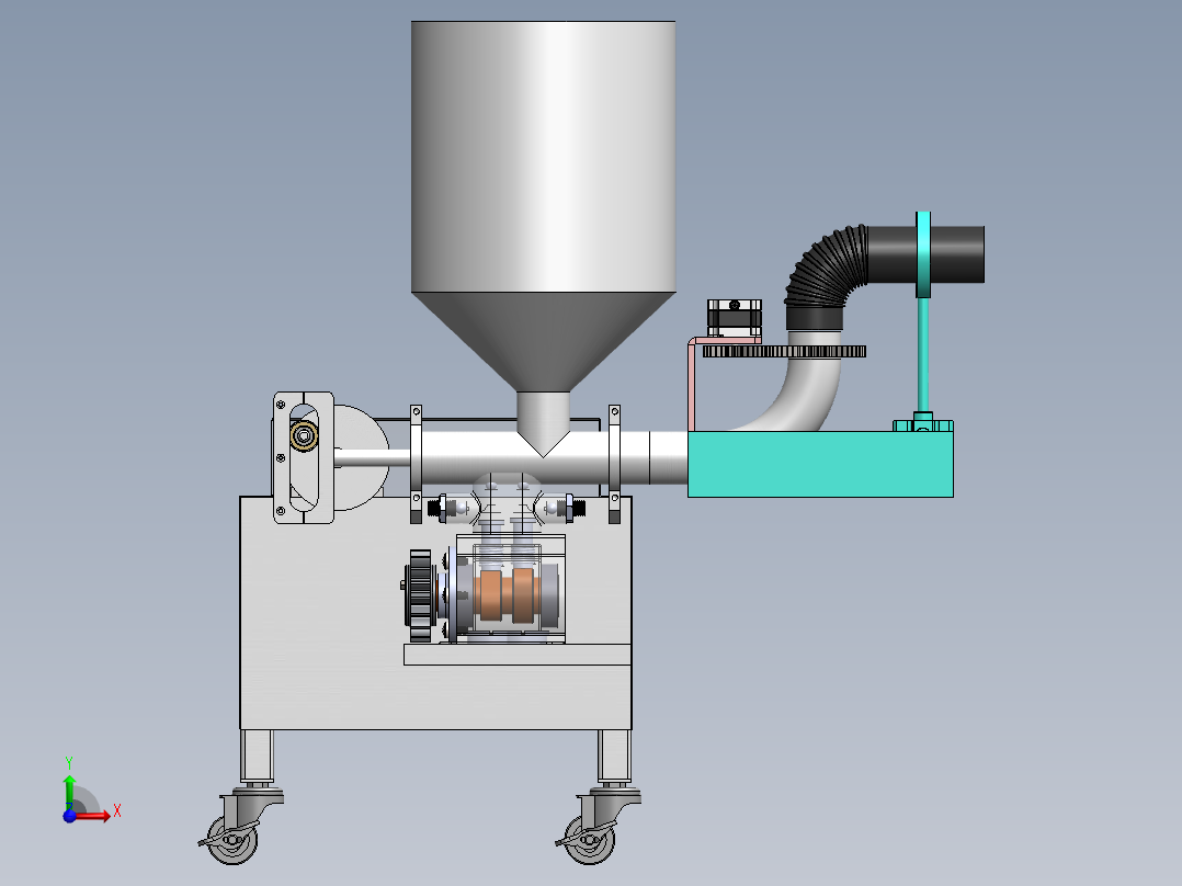 网球发球机设计前视图