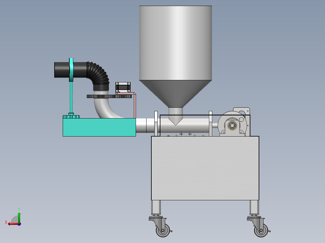网球发球机设计后视图