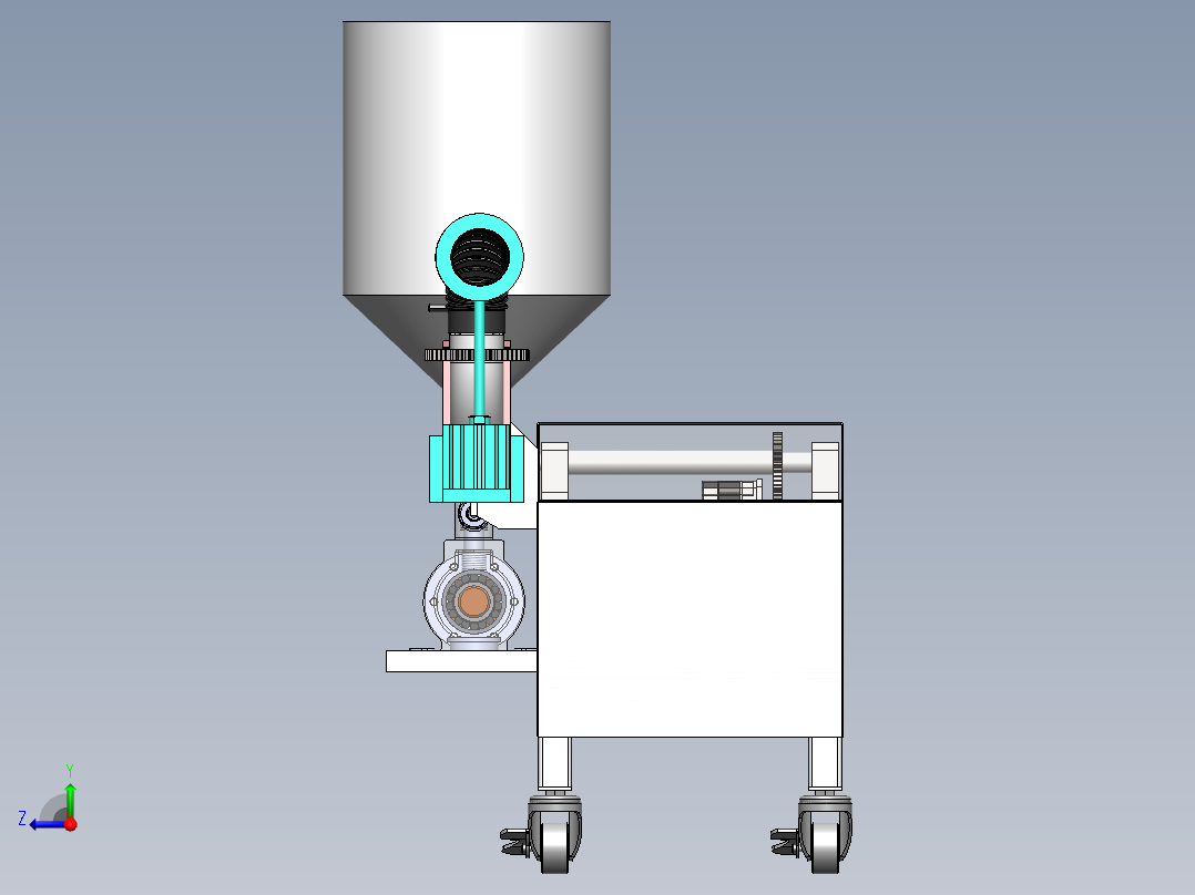 网球发球机设计右视图