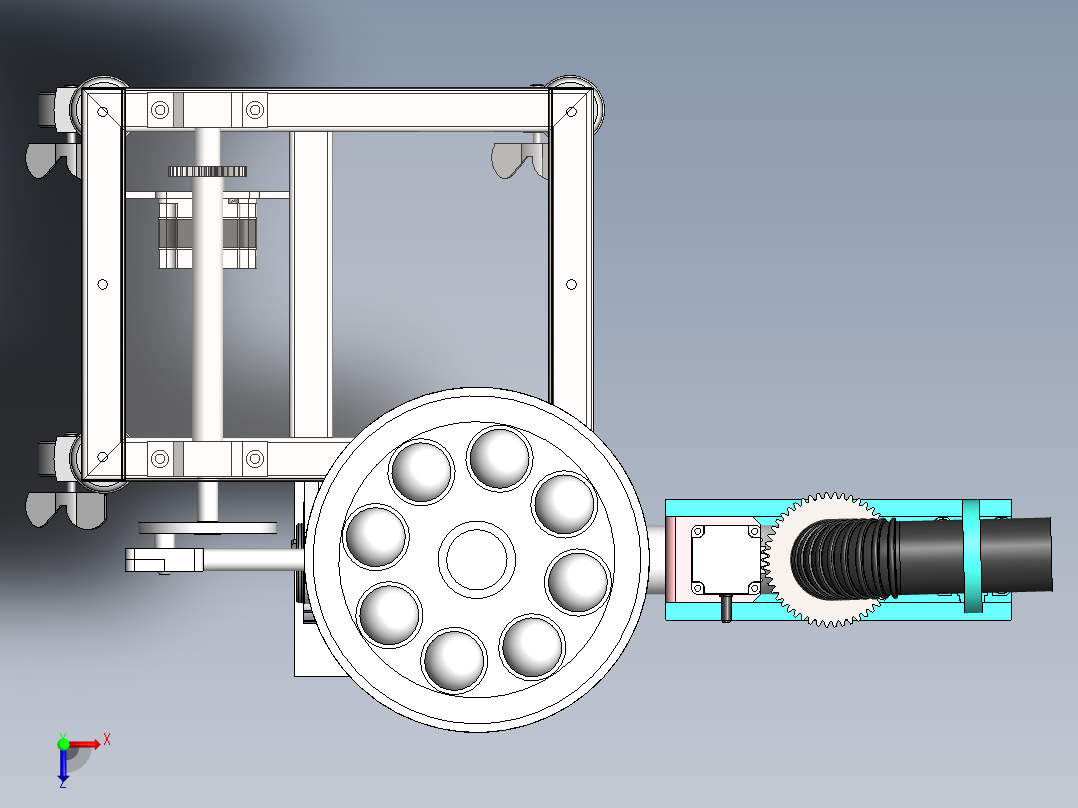 网球发球机设计俯视图
