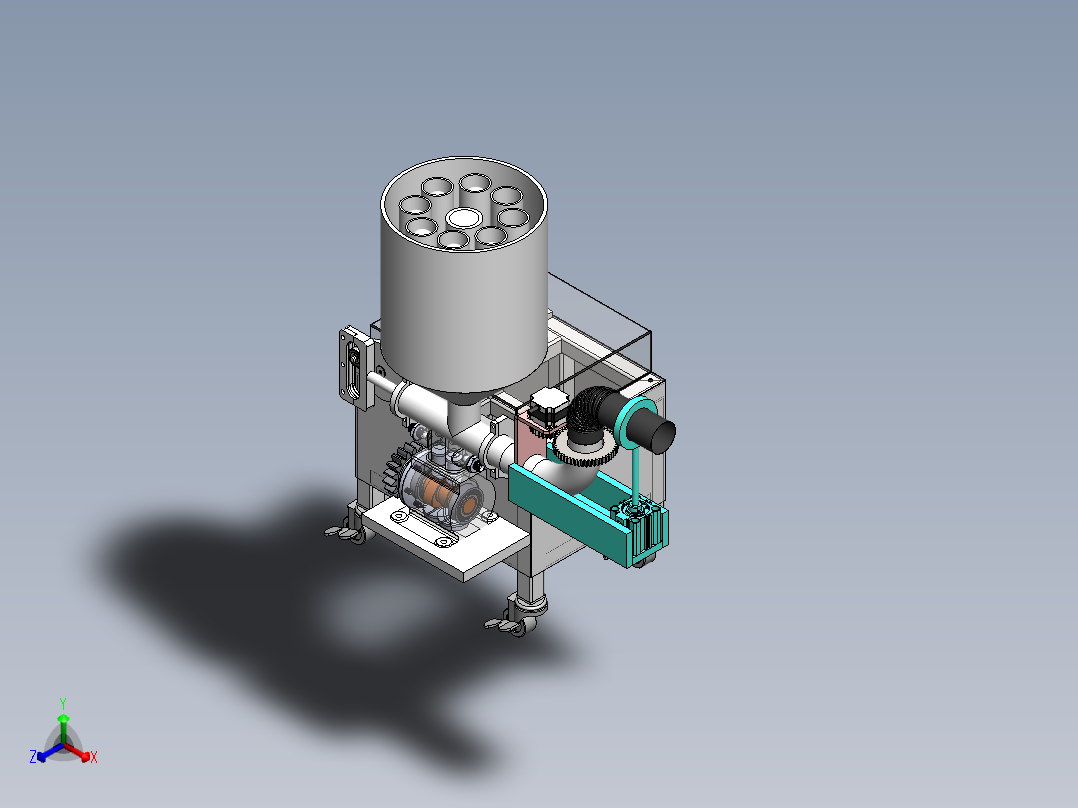 网球发球机设计正等轴测图