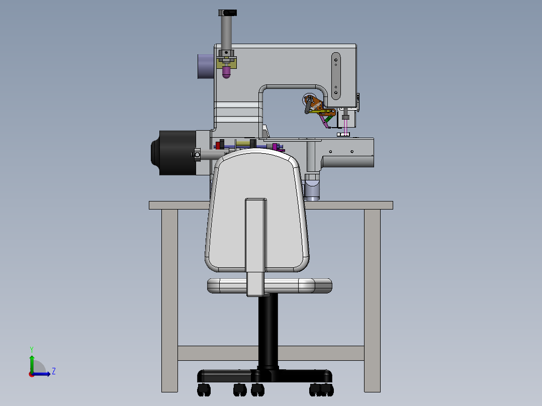 缝纫机sw18可编辑左视图