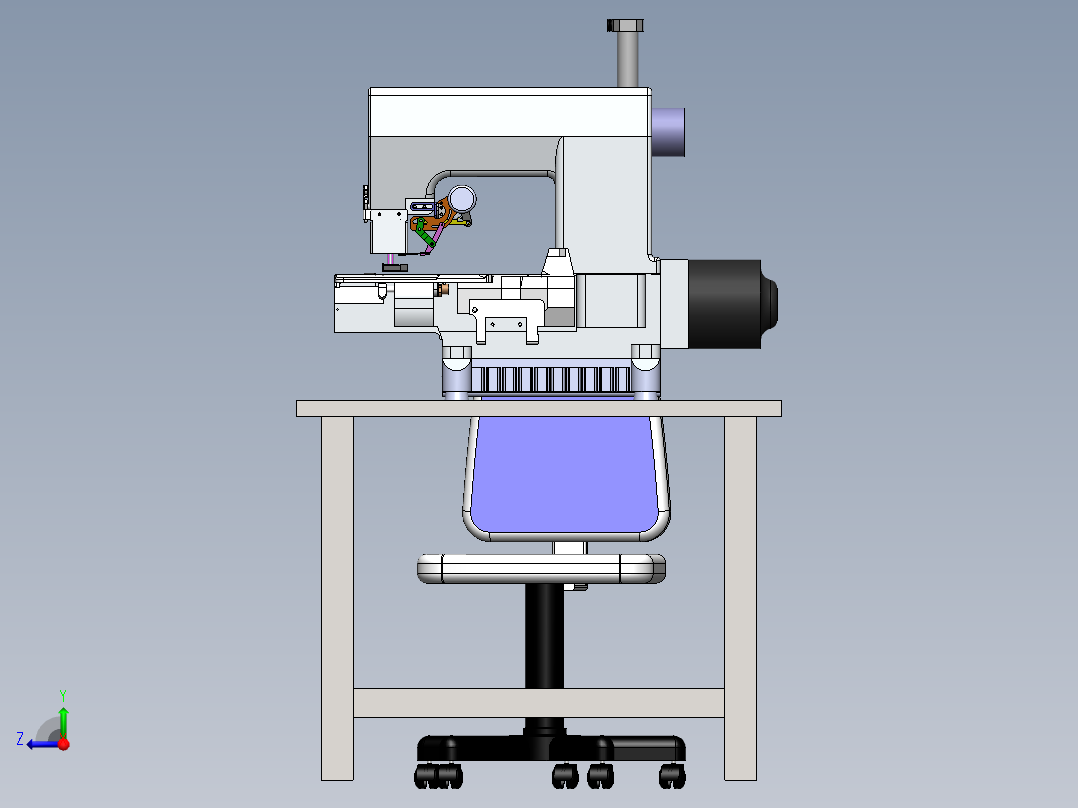 缝纫机sw18可编辑右视图