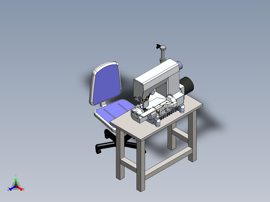 缝纫机sw18可编辑正等轴测图