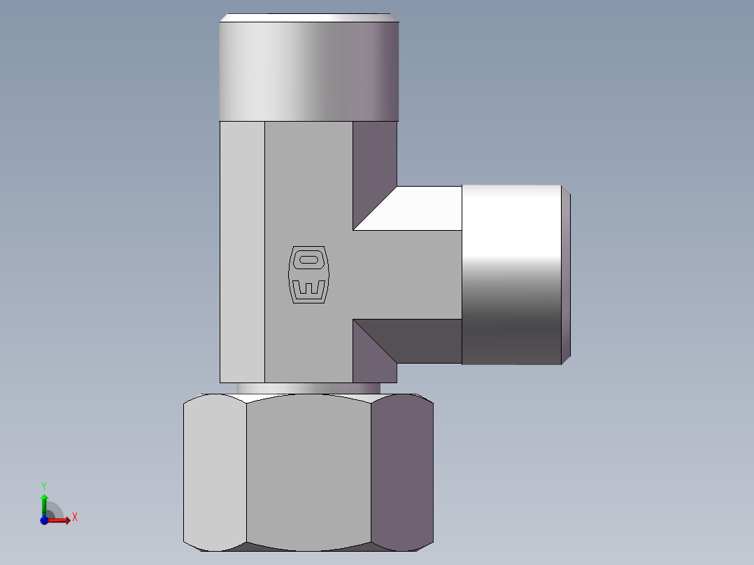 CC+CD 三通组合接头、CD-20前视图