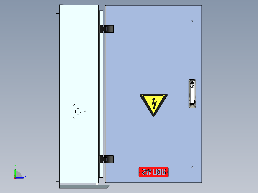 电气控制柜outdoor-enclosure-ip55-for-disconnector-installation-1 2 STP左视图