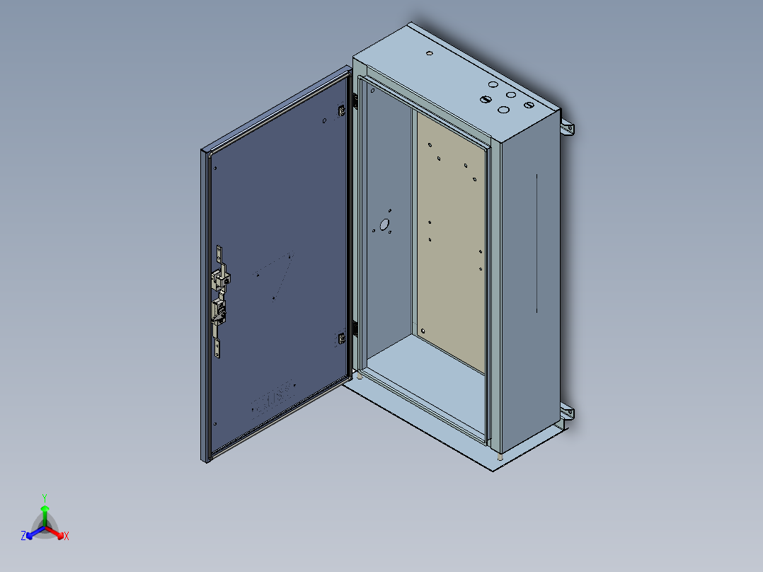 电气控制柜outdoor-enclosure-ip55-for-disconnector-installation-1 2 STP正等轴测图
