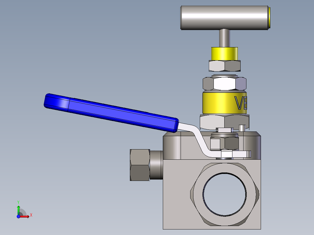 BVN-DBBV直列式双截止阀和放气阀模型前视图