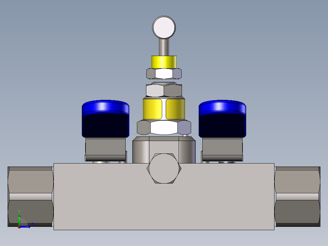 BVN-DBBV直列式双截止阀和放气阀模型左视图