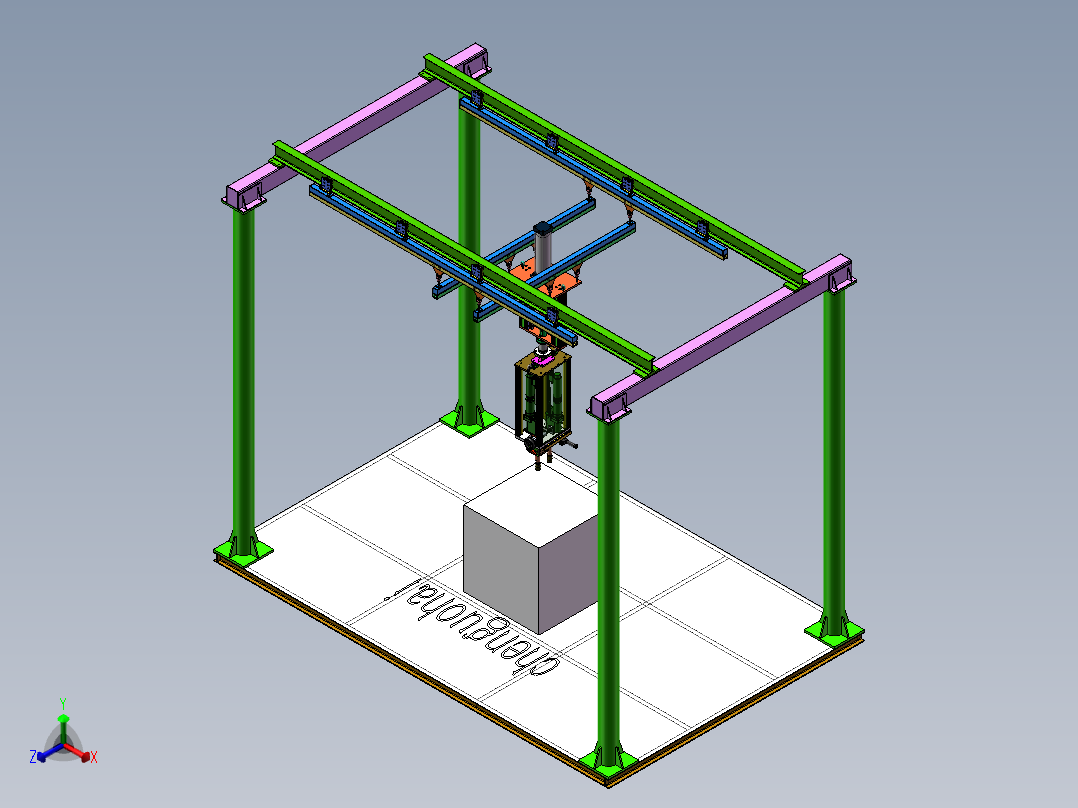 汽车驱动桥螺栓锁紧设备正等轴测图