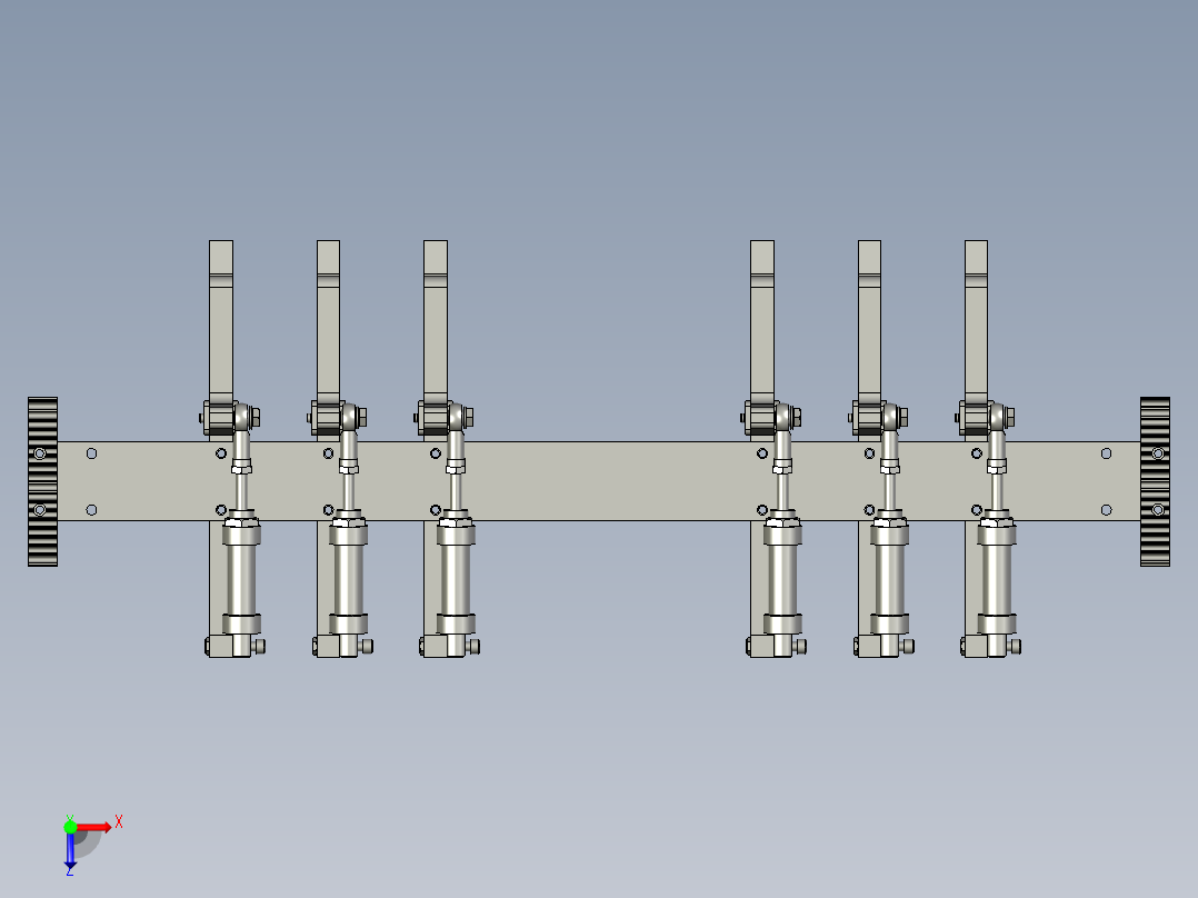 JCK700-5001爪子总装图400X2型双缸480六爪95X3俯视图