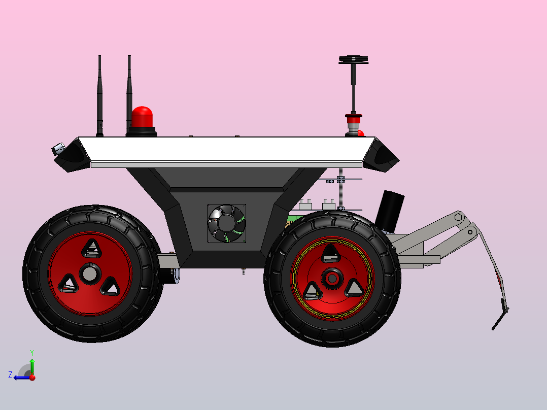 农业无人地面车辆3D图纸 Solidworks设计 附STEP主视图