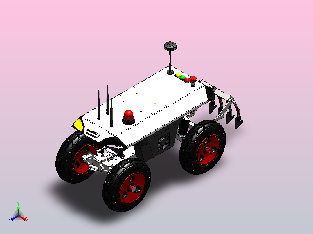 农业无人地面车辆3D图纸 Solidworks设计 附STEP正等轴测图