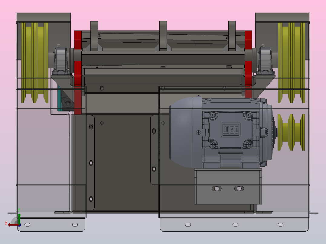 电动脱谷机后视图