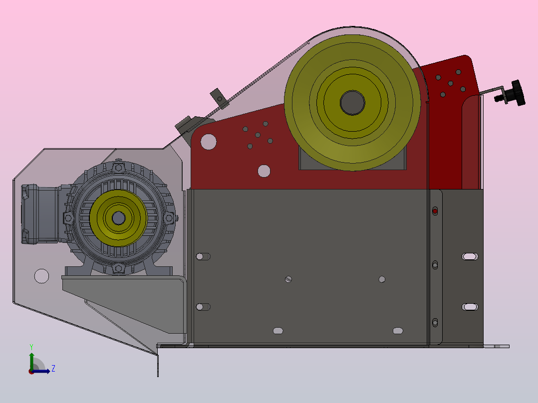 电动脱谷机左视图