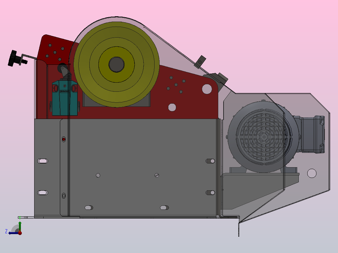 电动脱谷机右视图