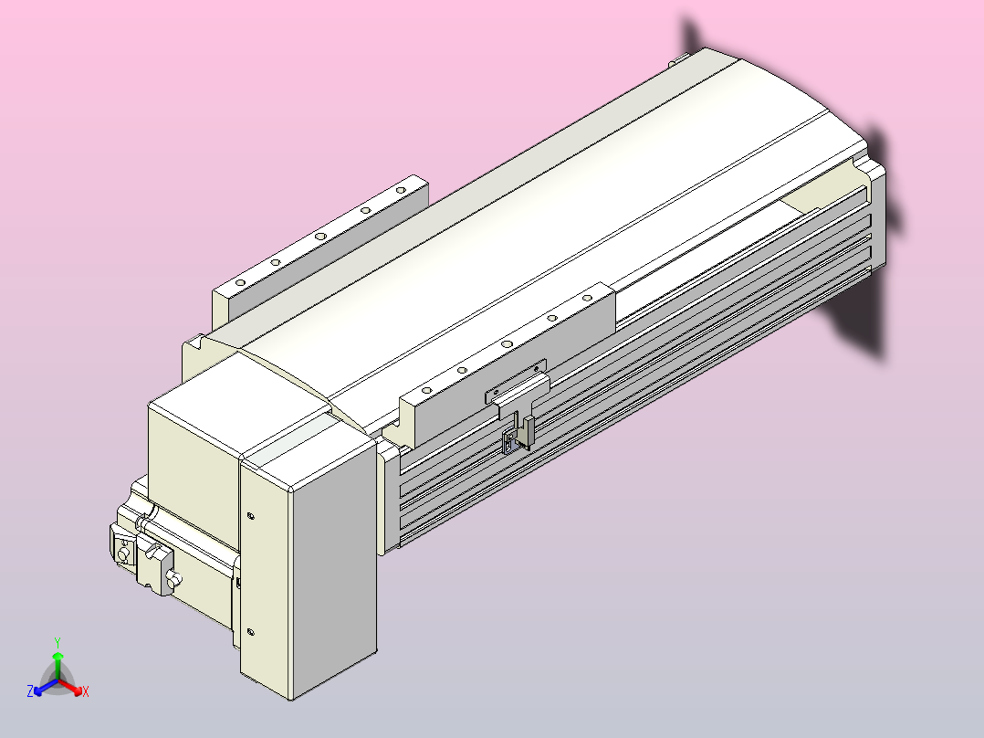 皮带直线轴半封闭可选导轨TPA-HNB-202D-140-L150-RP-C-P75-N3主视图
