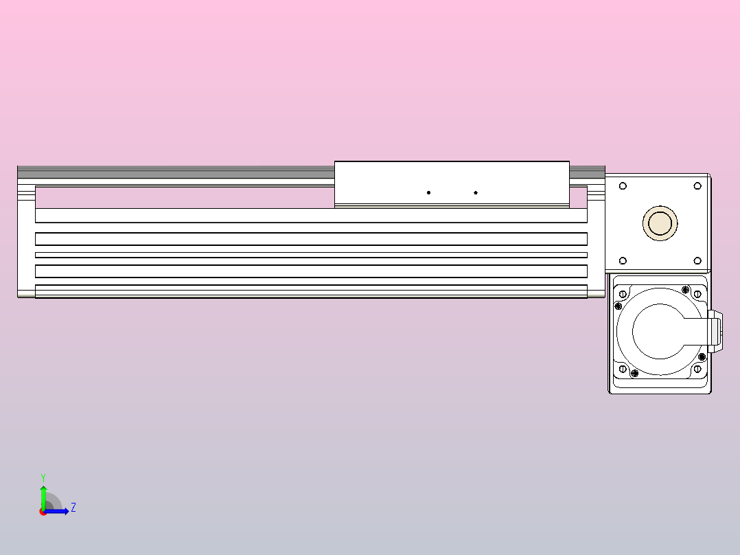 皮带直线轴半封闭可选导轨TPA-HNB-202D-140-L150-RP-C-P75-N3左视图