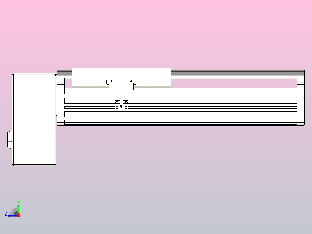 皮带直线轴半封闭可选导轨TPA-HNB-202D-140-L150-RP-C-P75-N3右视图