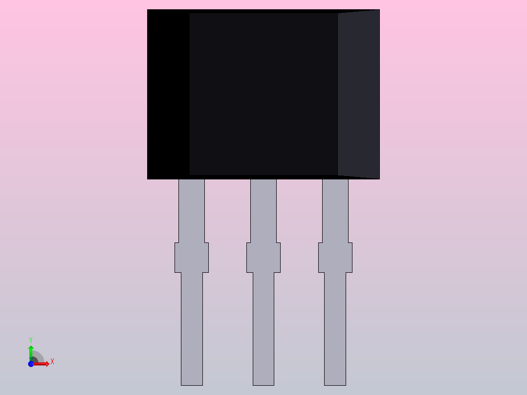 电子器件Hall Sensor DIP前视图