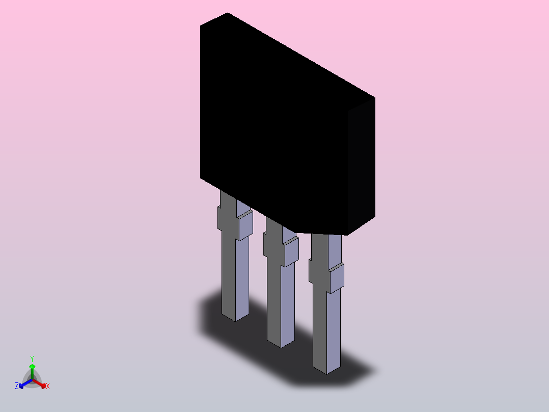 电子器件Hall Sensor DIP正等轴测图