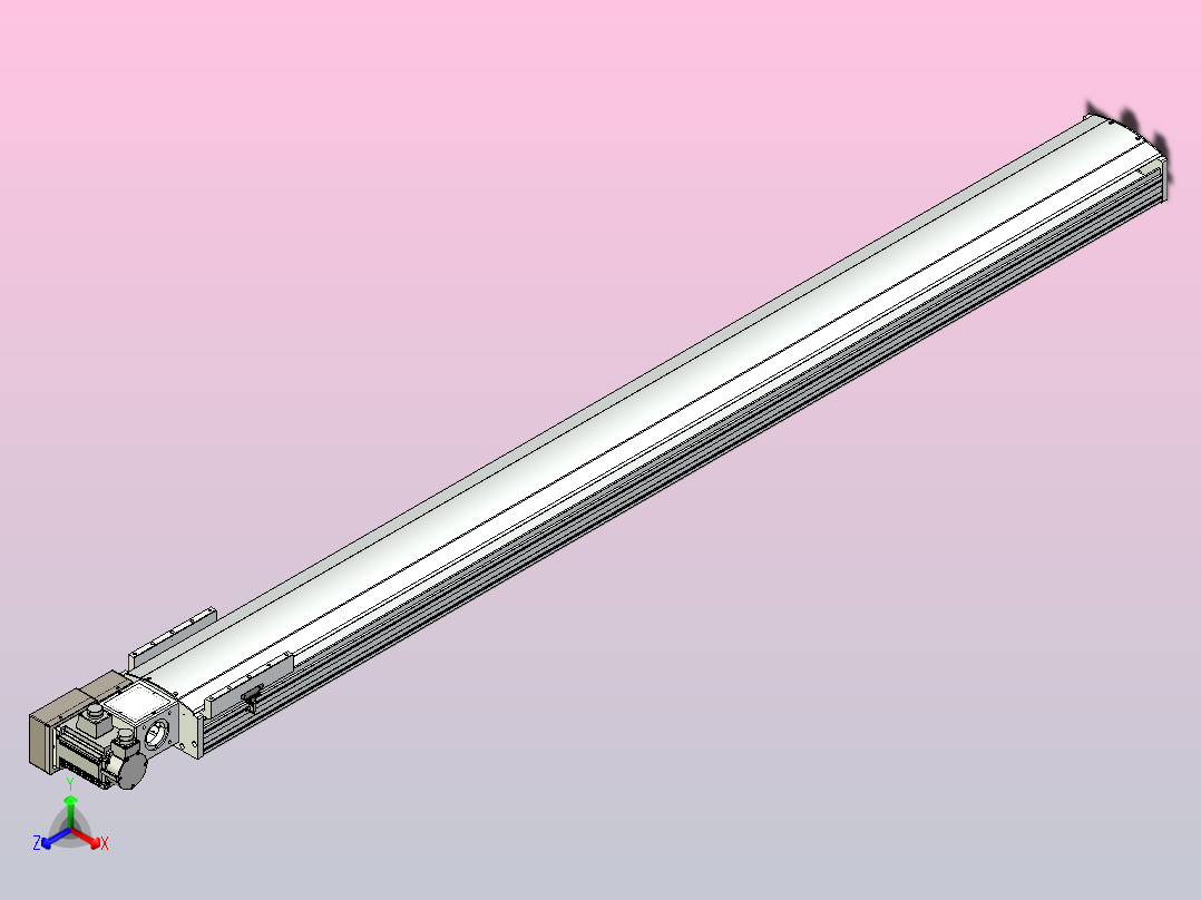 皮带直线轴半封闭可选导轨TPA-HNB-220D-176-L2300-ML-Y-P1K-N3正等轴测图
