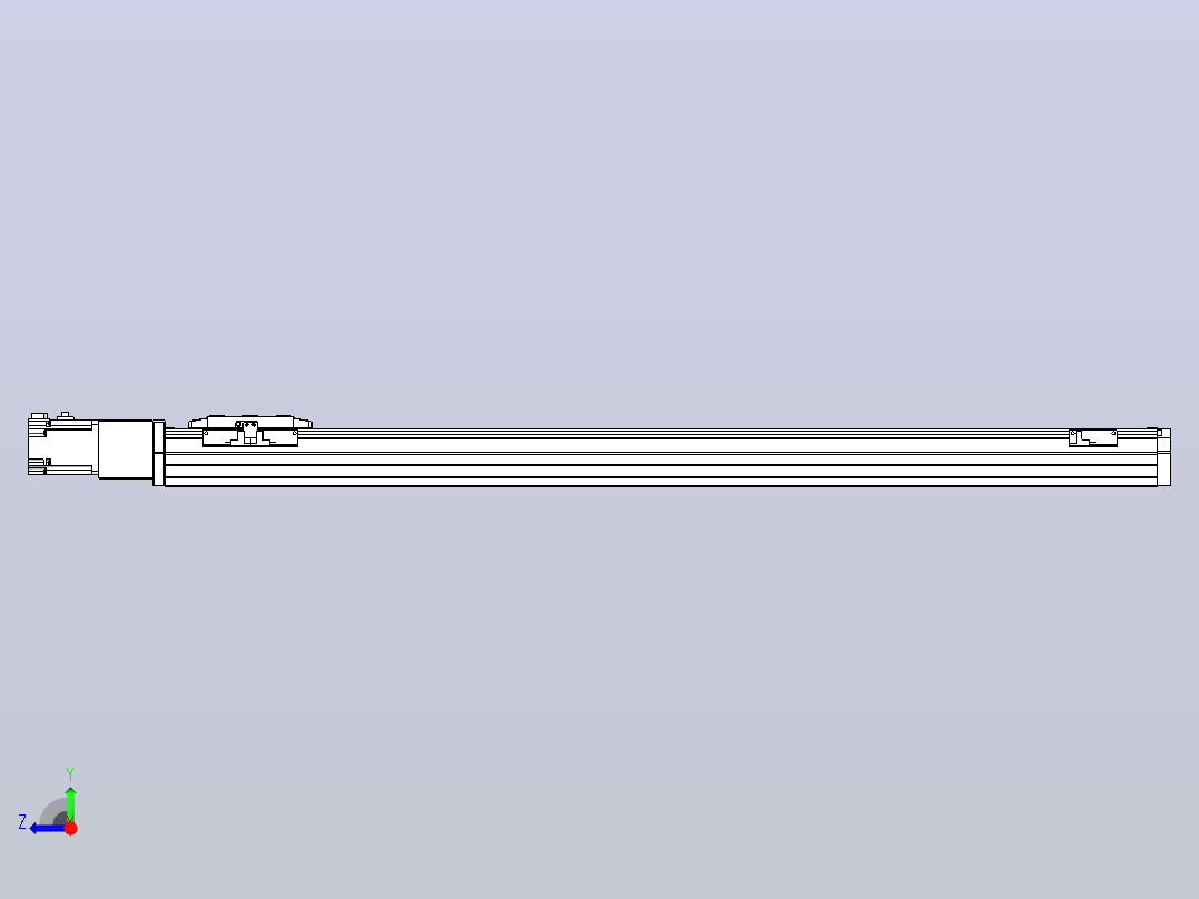 滚珠丝杠直线轴内置导轨TPA-GCR-80-1610C-L900-M-M40-N3右视图