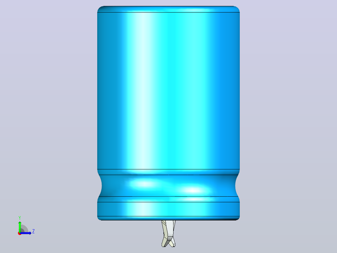 20x30蓝色BLUE1底片电解电容器左视图