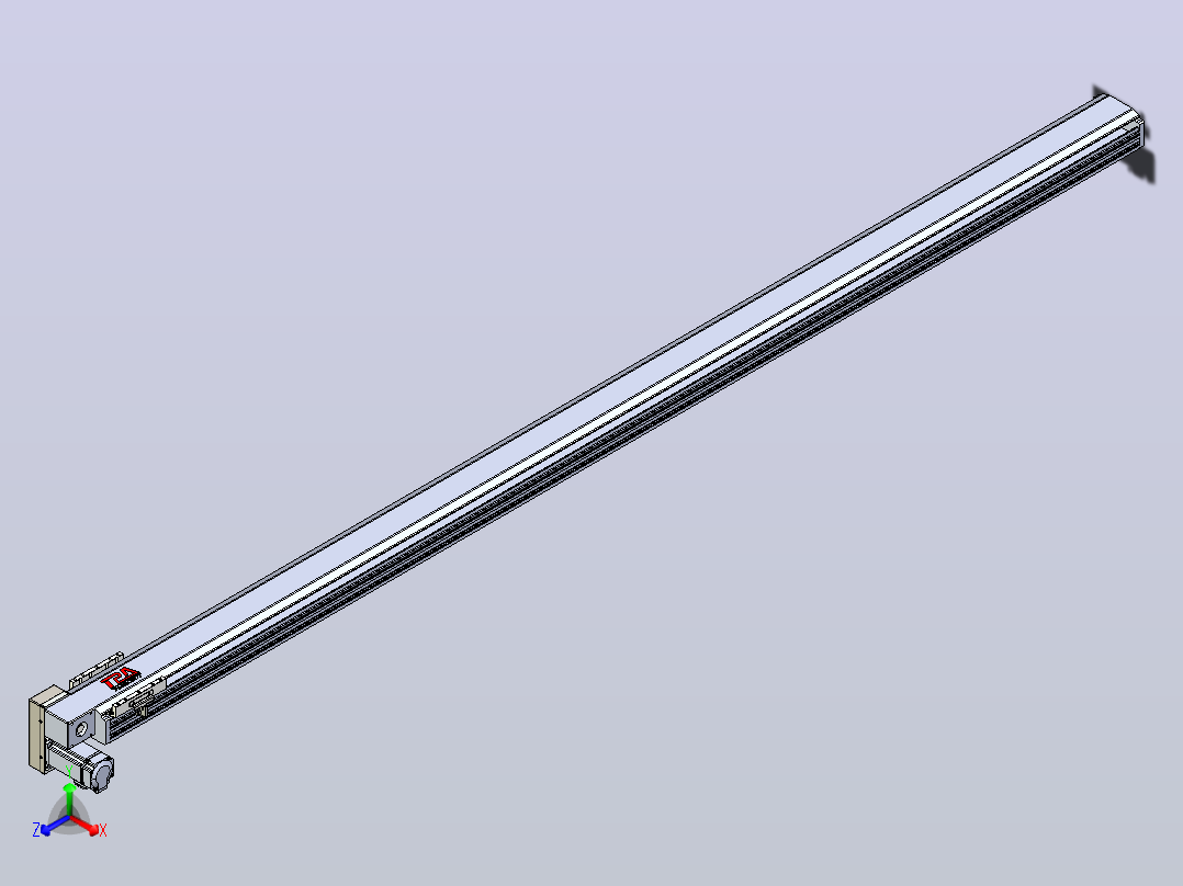 皮带直线轴半封闭可选导轨TPA-HNB-120D-110-L2450-LP-C-P40-N3正等轴测图