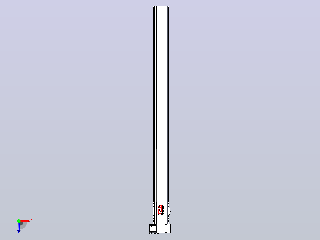 皮带直线轴半封闭可选导轨TPA-HNB-120D-110-L1350-RP-C-P40-N3俯视图