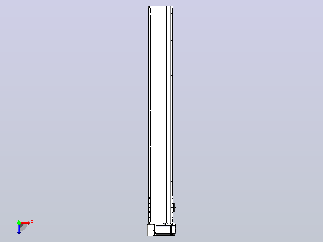 皮带直线轴半封闭可选导轨TPA-HNB-140D-120-L1000-LU-C-P40-N3俯视图