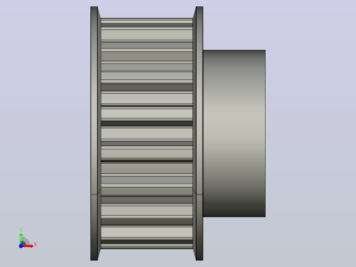 T10正时皮带轮，齿数18，皮带宽度20毫米前视缩略图