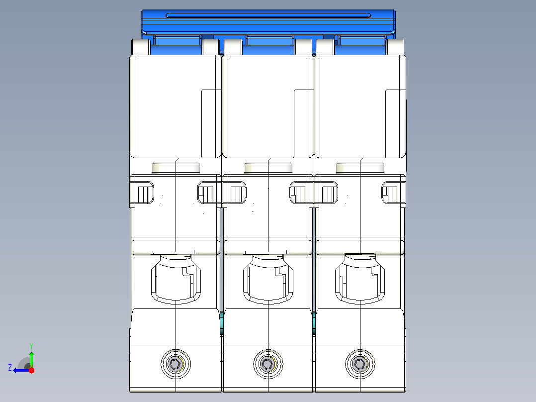 NXB-63 3P小型断路器三维模型202307右视图