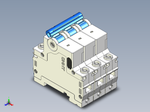 NXB-63 3P小型断路器三维模型202307正等轴测缩略图