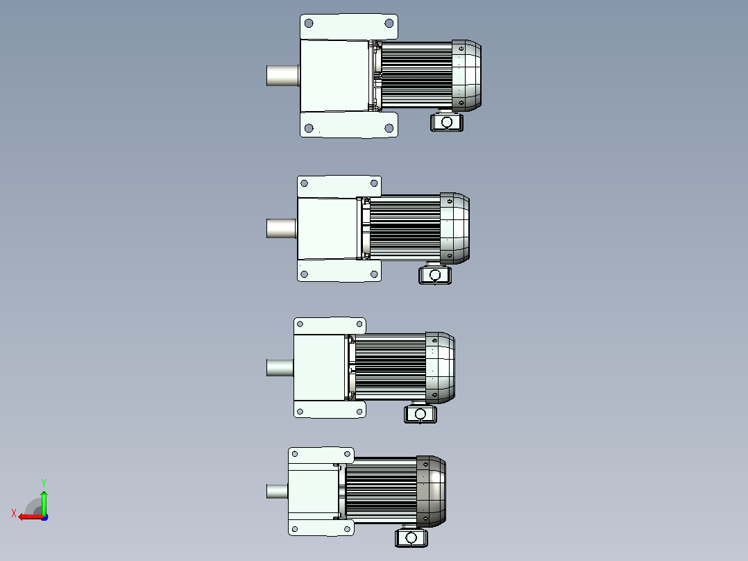 三菱电机2.2 kw DM-DP系列圆柱齿轮电机后视图