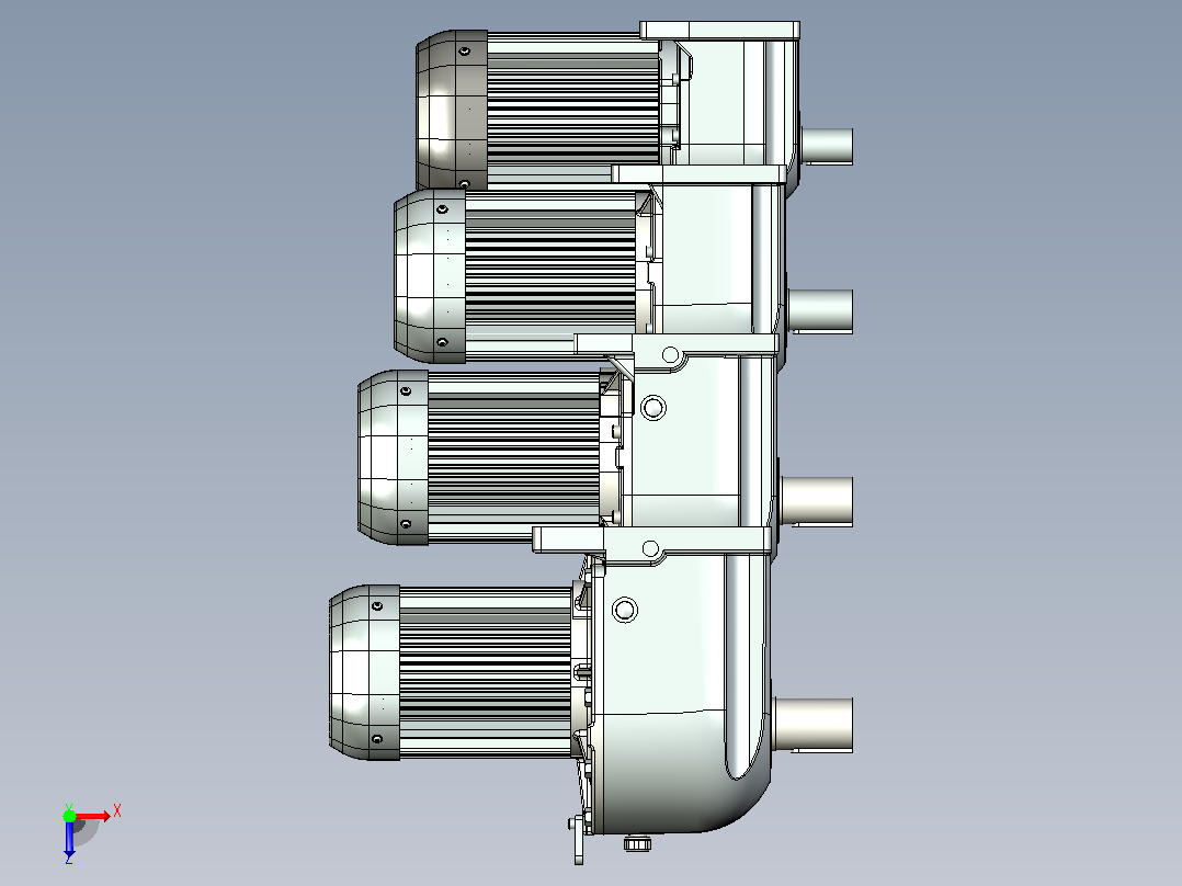 三菱电机2.2 kw DM-DP系列圆柱齿轮电机俯视图