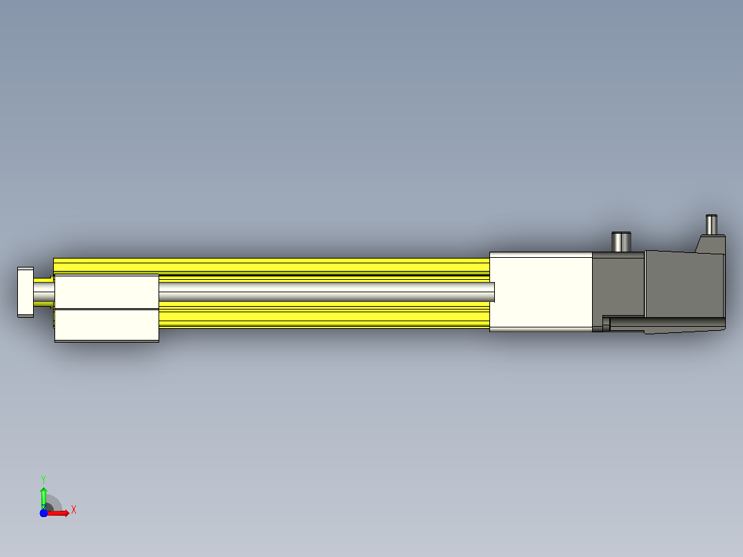 MTC16-150-P#-D-P050W-RMTC16电动缸 电机直连 本体宽35mm 最大负荷8KG 最大行程300mm 带导杆前视图