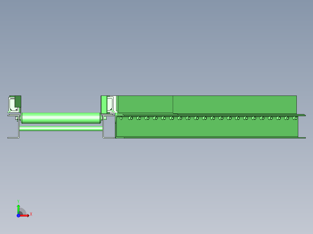 滚轮条可动导轨前视图